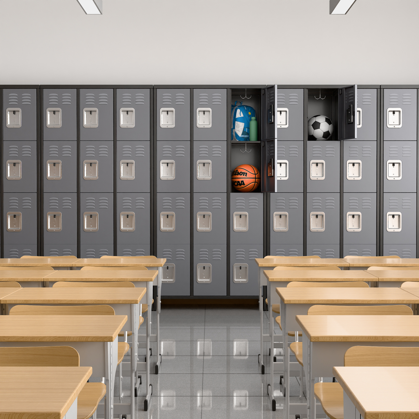 Aobabo 12 Door Metal Locker (Dark Grey)