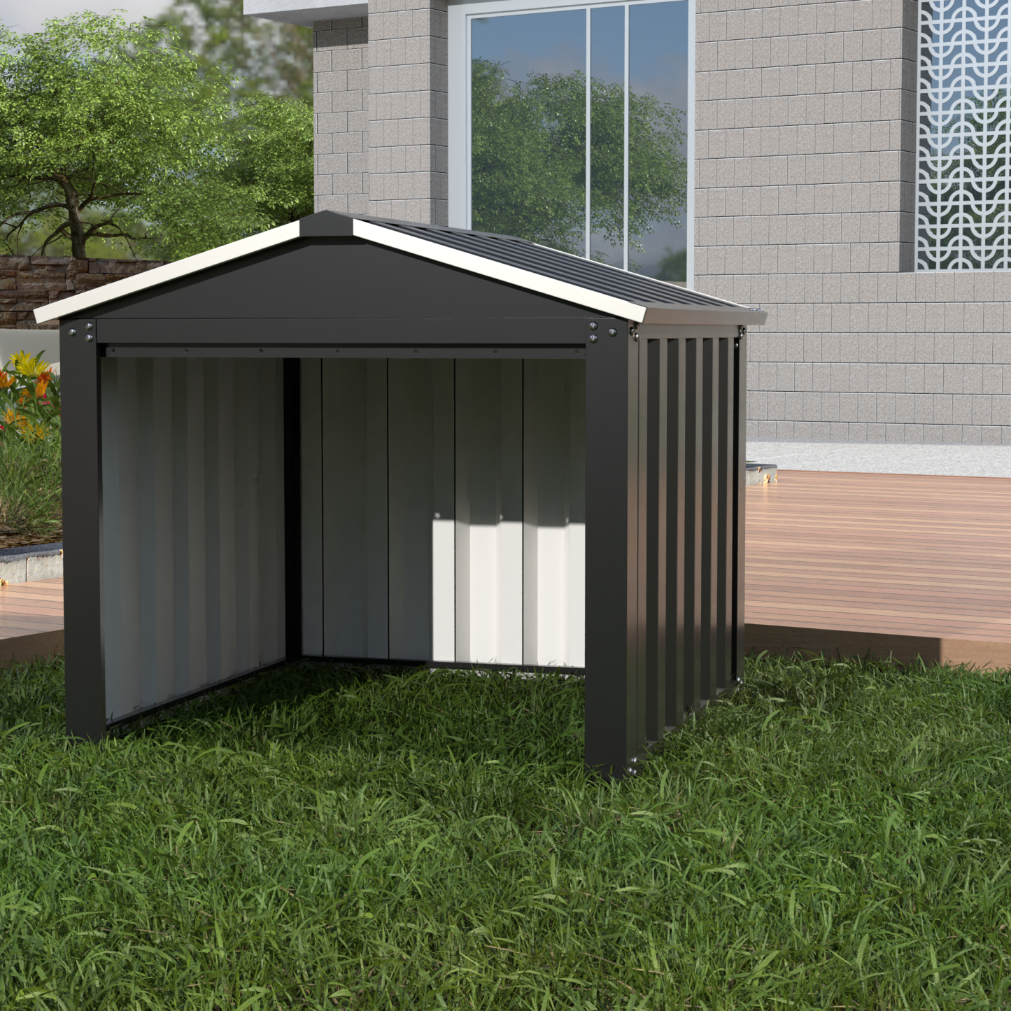 Metal Outdoor Small Storage Shed 3FT x 3FT,Black