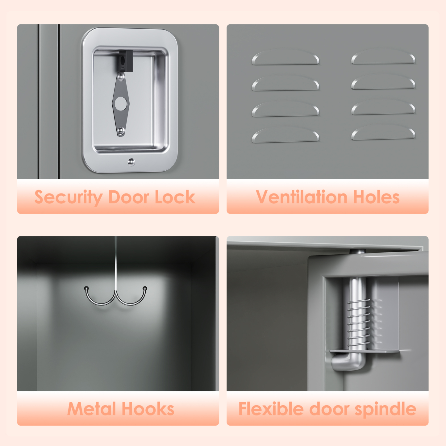 Aobabo 12-Door Light Grey Metal Locker for School Office Gym Bedroom