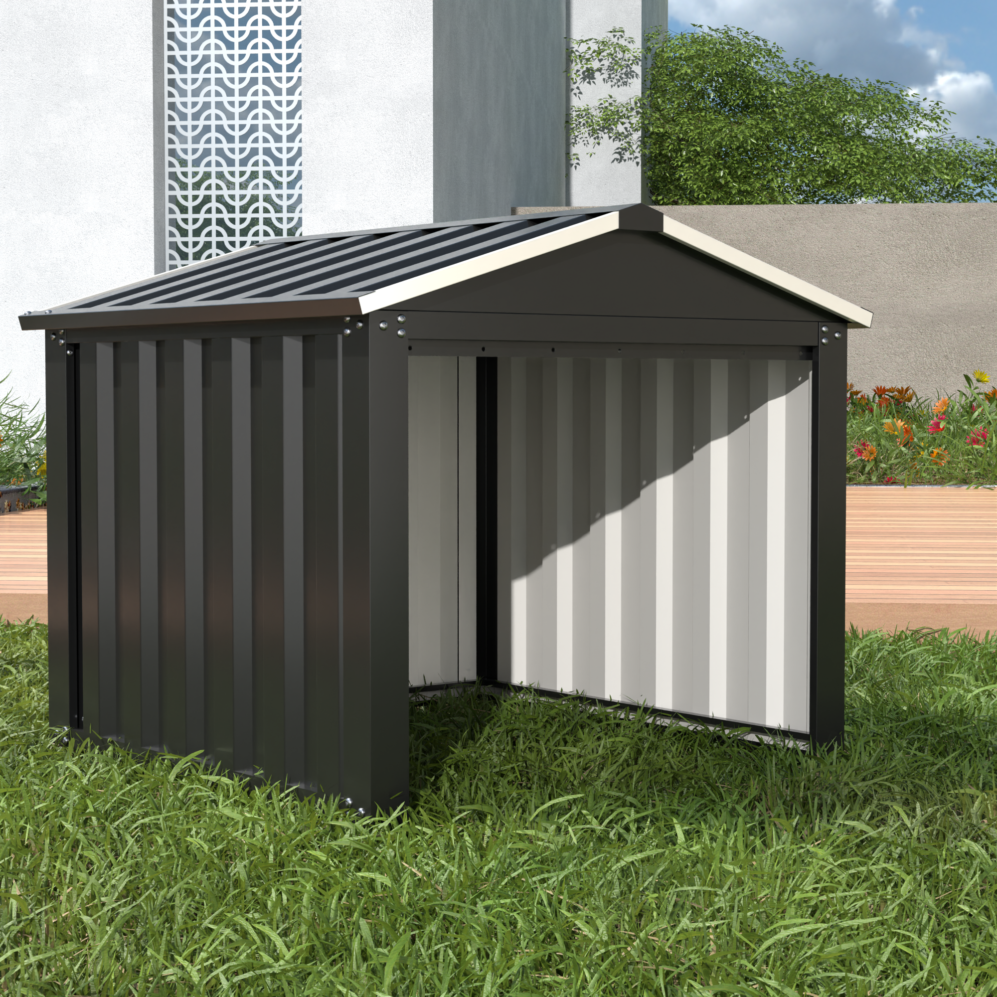 Metal Outdoor Small Storage Shed 3FT x 3FT,Black