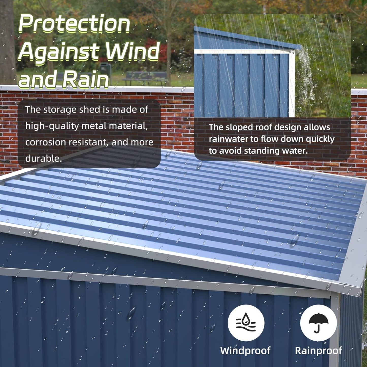 Aobabo Metal Outdoor Storage Shed 4FT x 3FT, Blue (D 644)