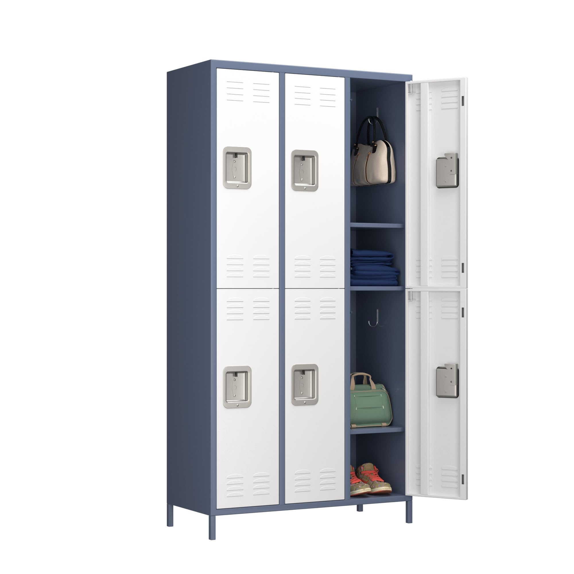 Aobabo Metal Office Storage Lockers（gray and white）