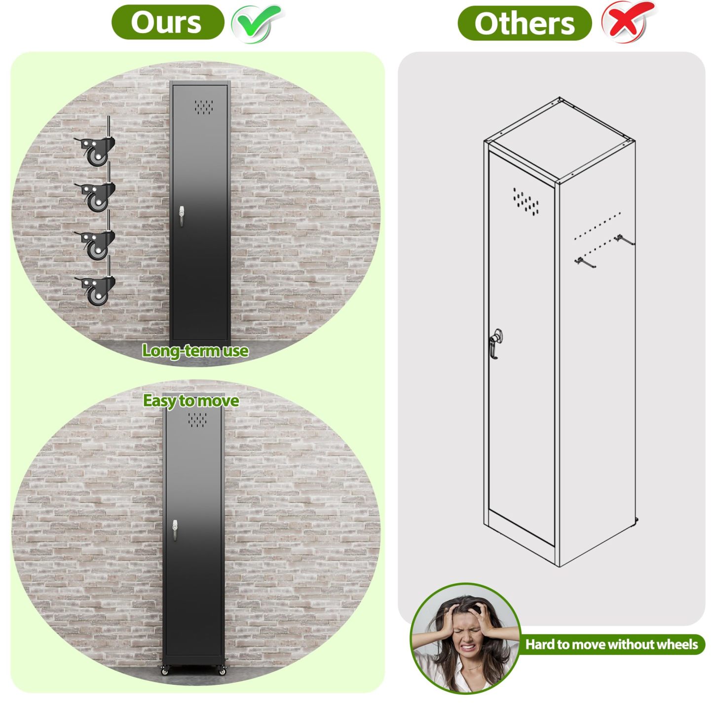  Metal Cleaning Tool Cabinet with Hooks