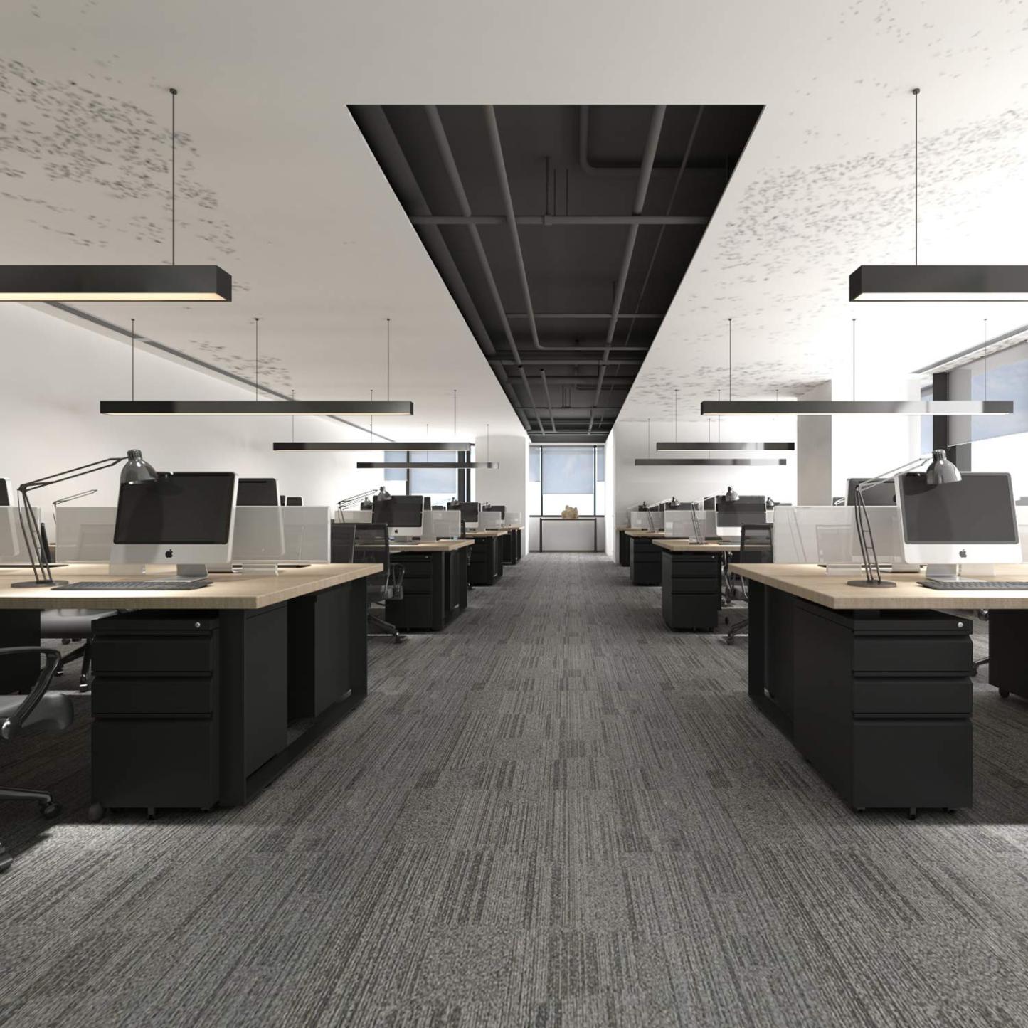 Mobile File Cabinet, 14.96 Inches Wide 3 Drawer Black 