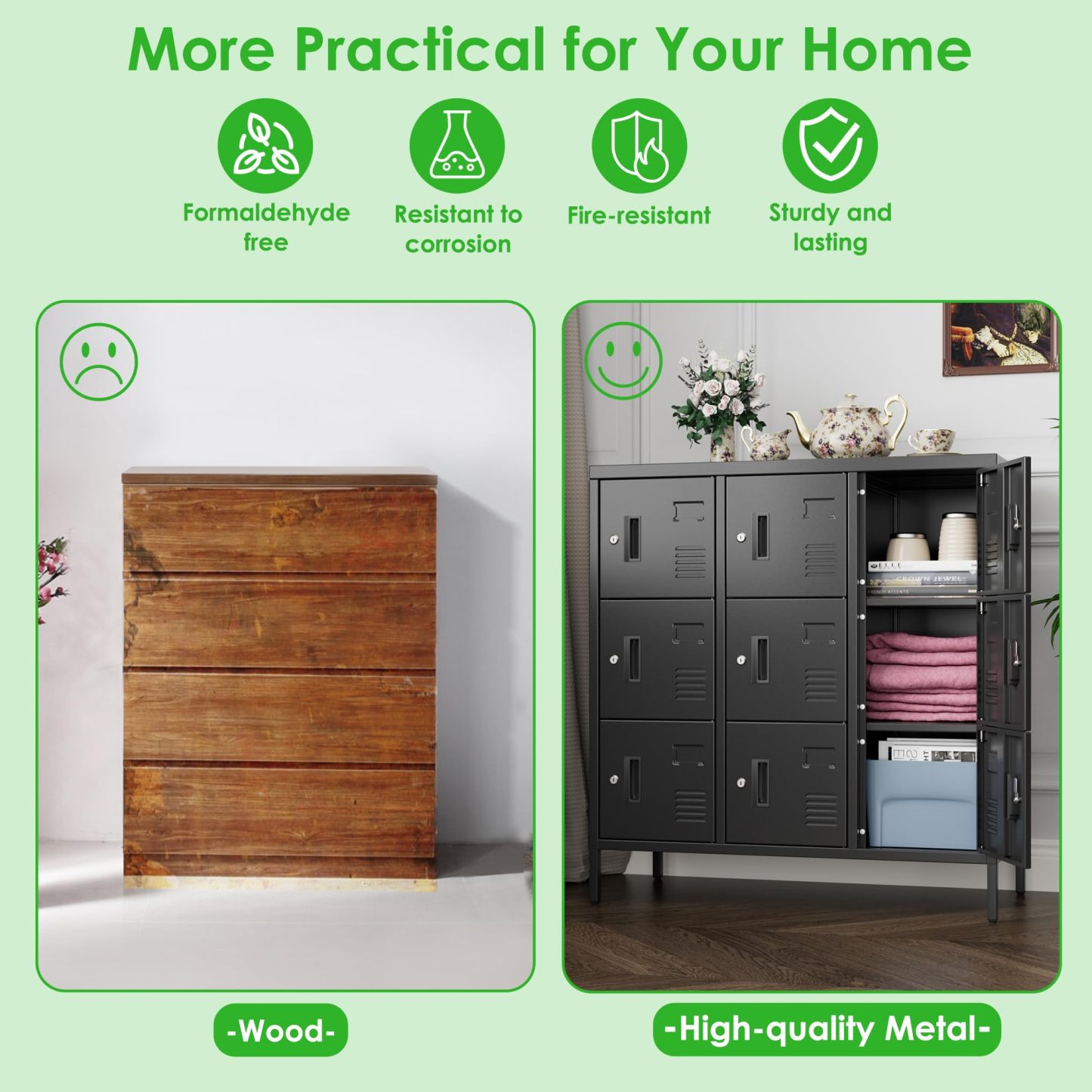 9 Doors Steel Storage Locker Cabinet , Black, Assembly Required