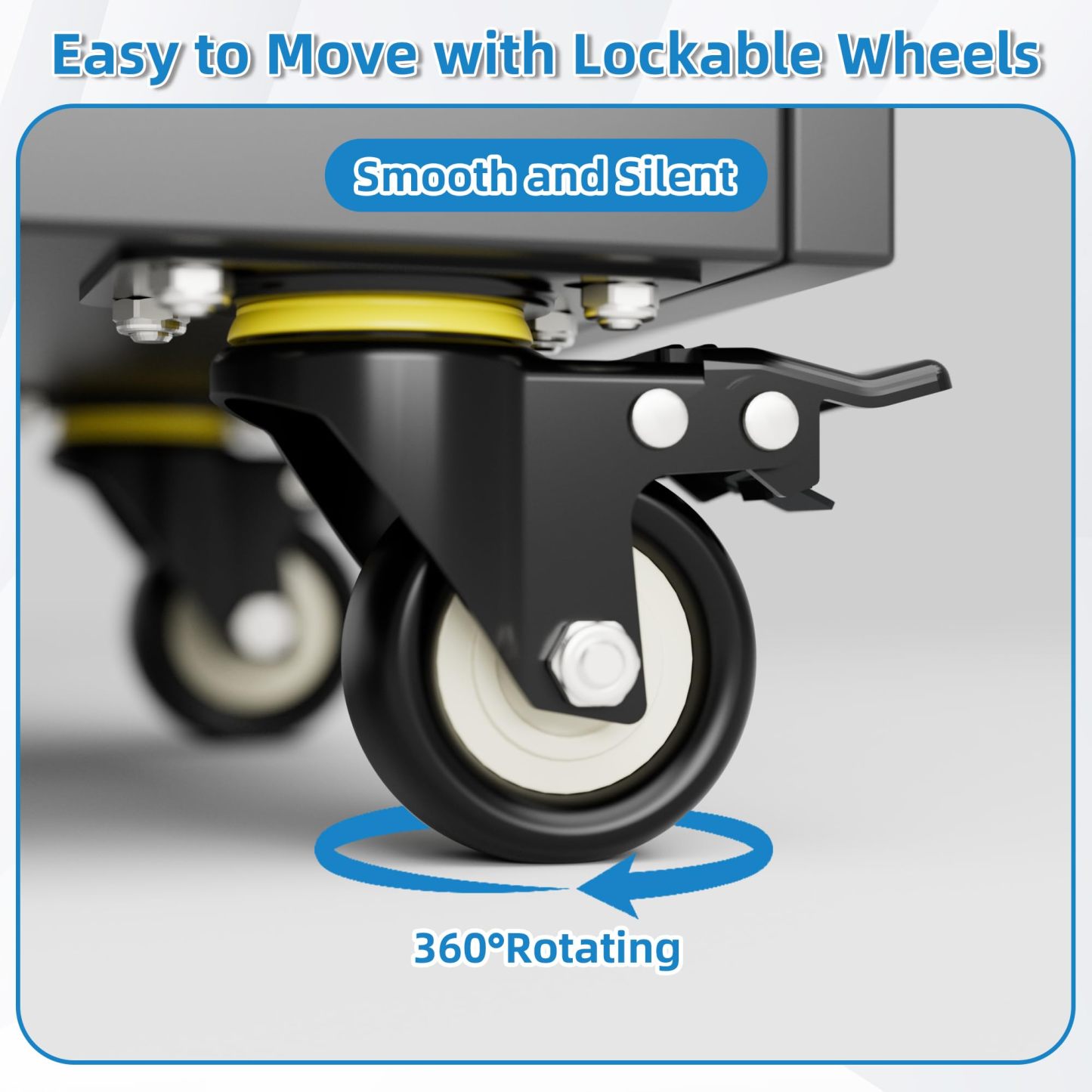 Aobabo 71"H Metal Storage Cabinet with Wheels with 5 Pegboards and 1 Drawer,Assembly Required,Black and Gray