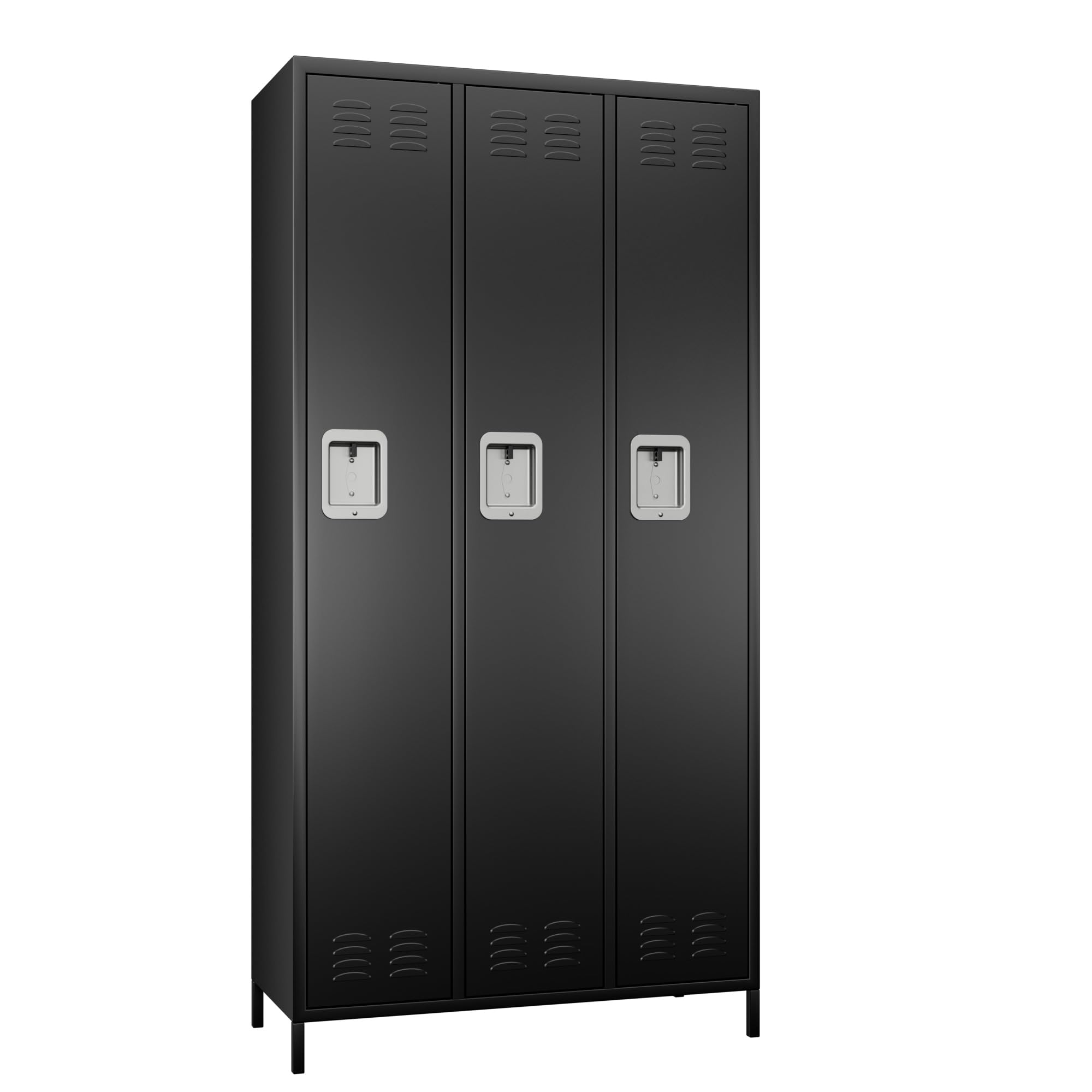 AOBABO metal storage locker (3 Door-Black)