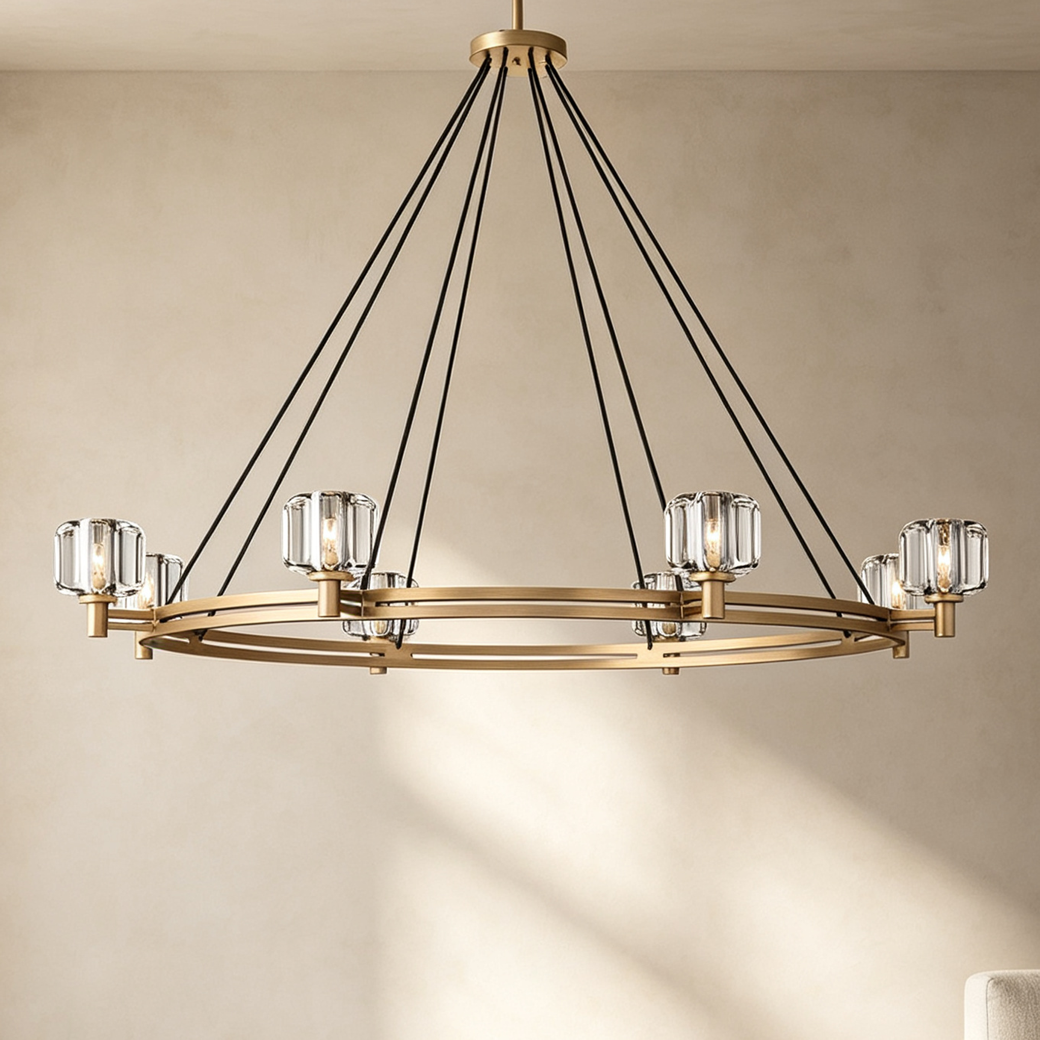 Demaret  Round Chandelier 60" for Living Room, Bedroom, Dining Room