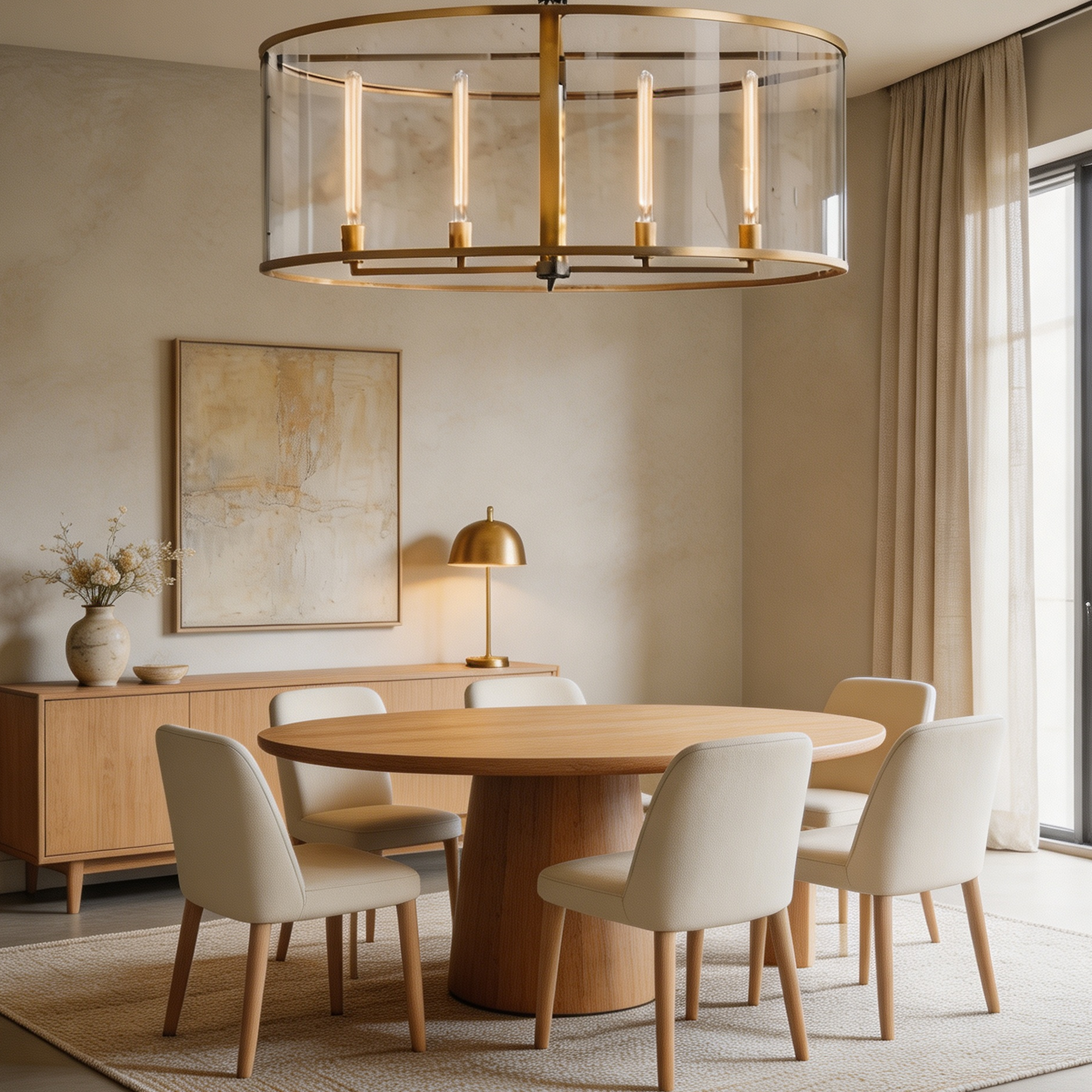 Michael Beck Round Chandelier 44" For Living Room-lampselegant