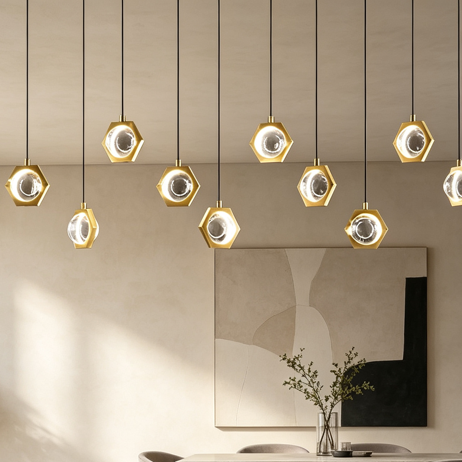 Eclatant Vintage Rectangular Linear Chandelier 54"