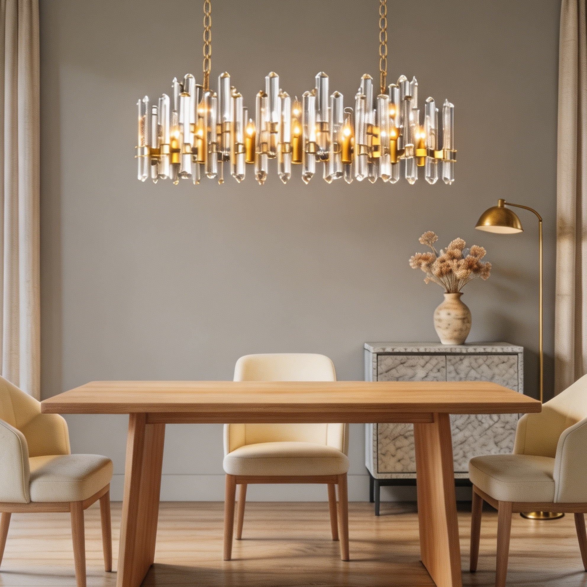 Bonnington Solid Brass Lamp Body Chandelier 54"-lampselegant