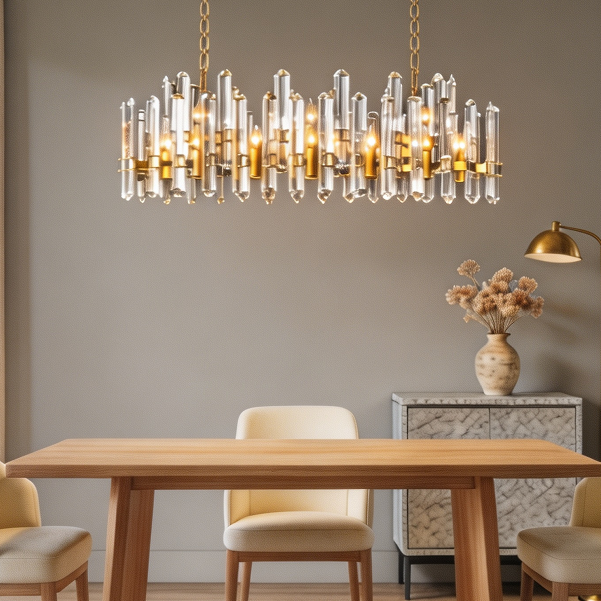 Bonnington Solid Brass Lamp Body Chandelier 54"-lampselegant