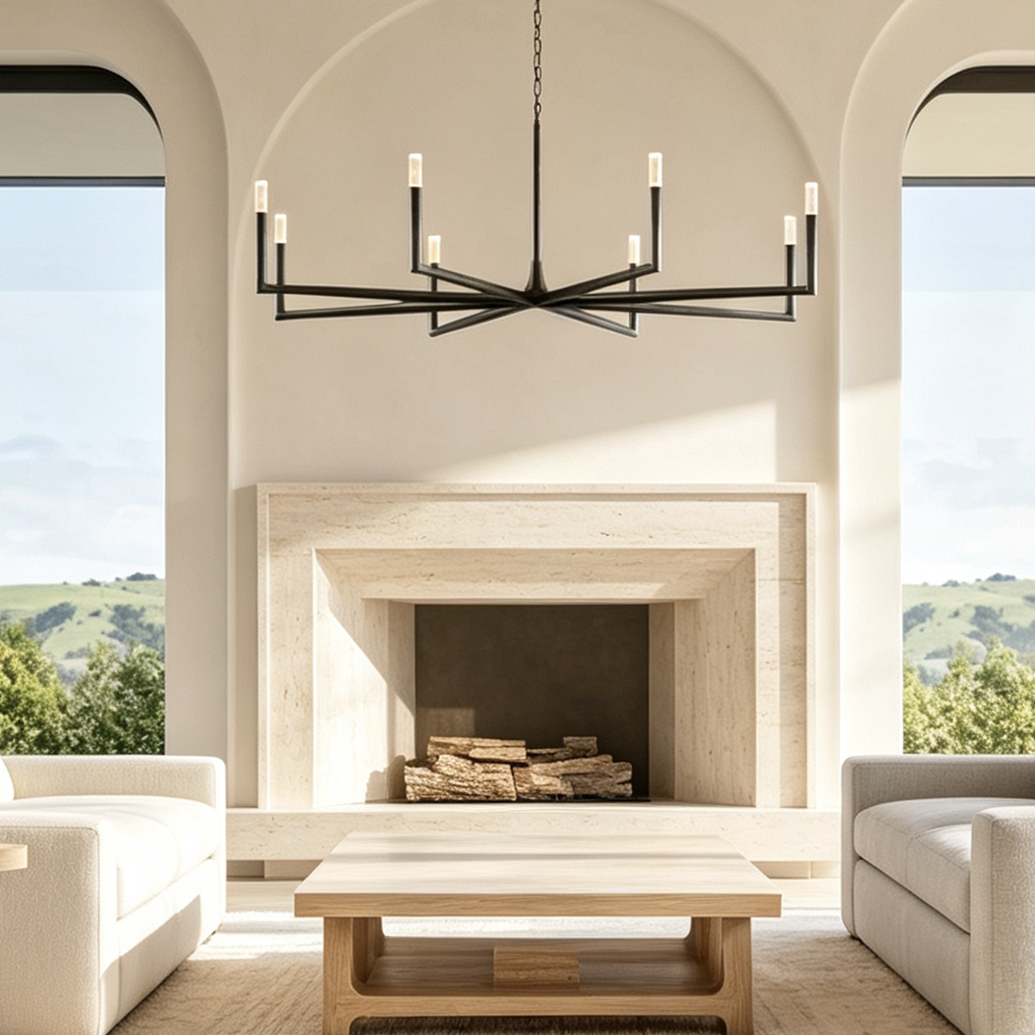 Thaddeus Round Chandelier 60" For Living Room