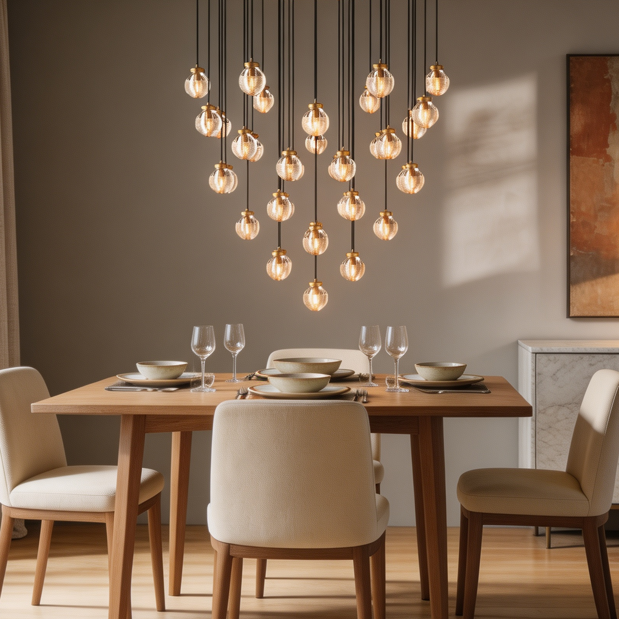 Pearl Round Chandelier Vintage Light Fixture 48"-lampselegant