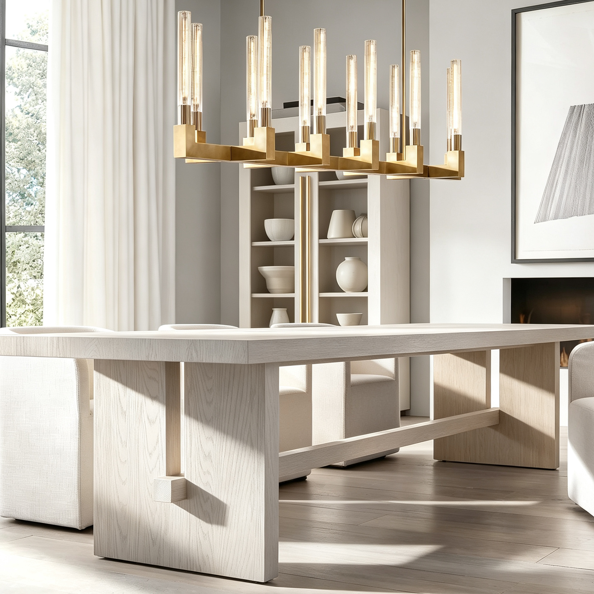 Cannele Linear Chandelier 55" For Kitchen Island