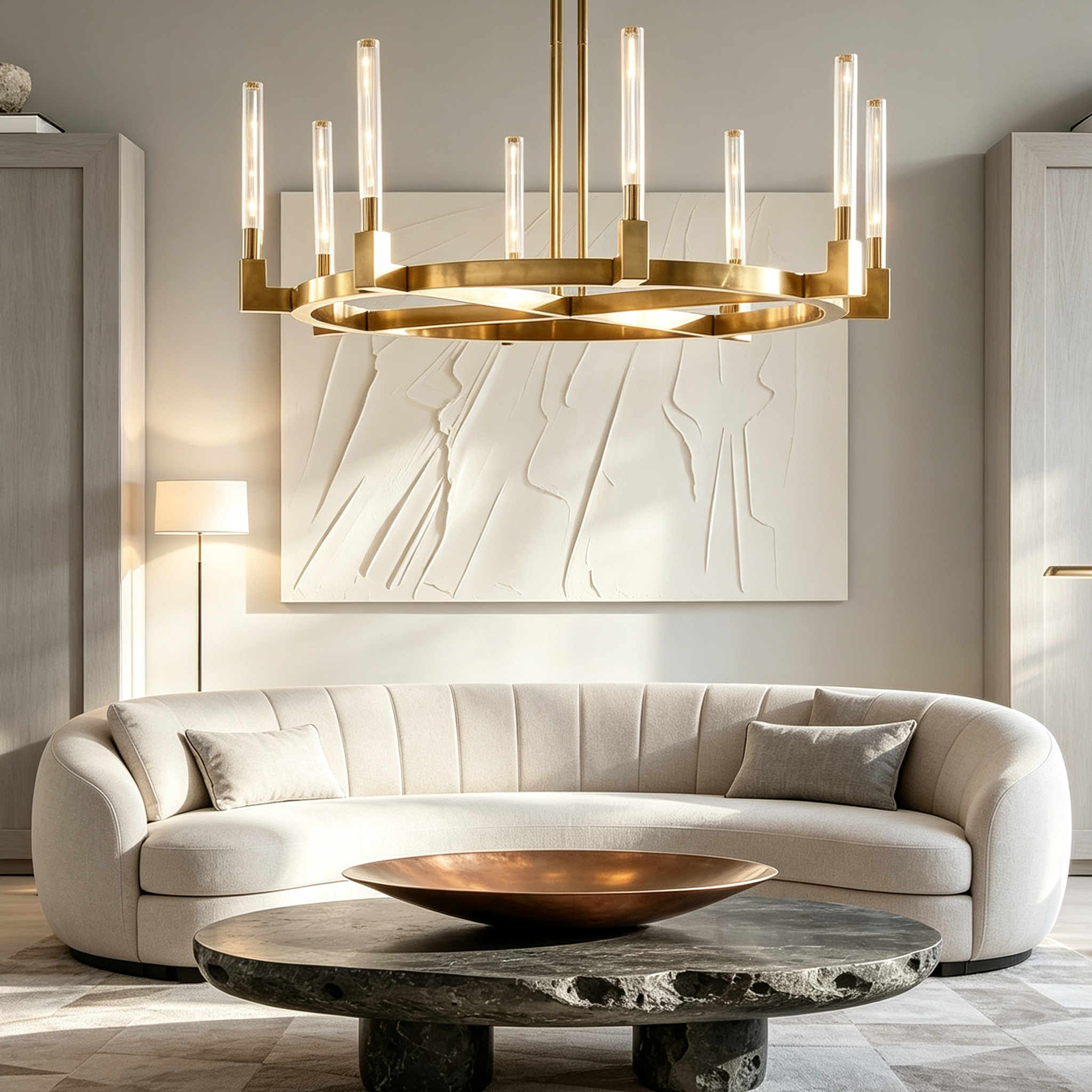 Cannele Round Chandelier 48" For Living Room