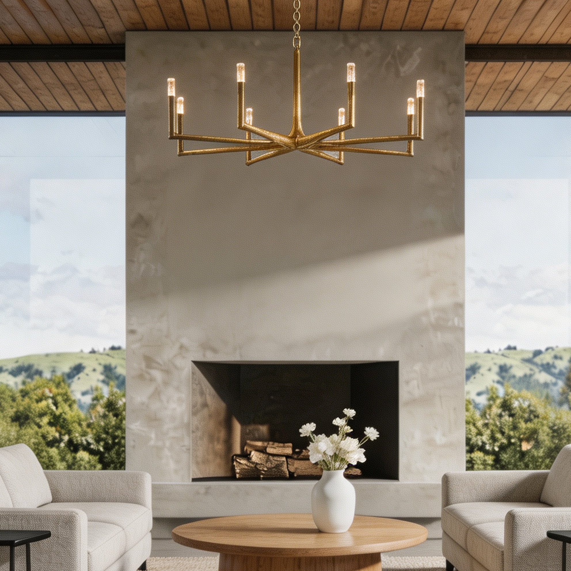 Thaddeus Round Chandelier 36" For Living Room-lampselegant