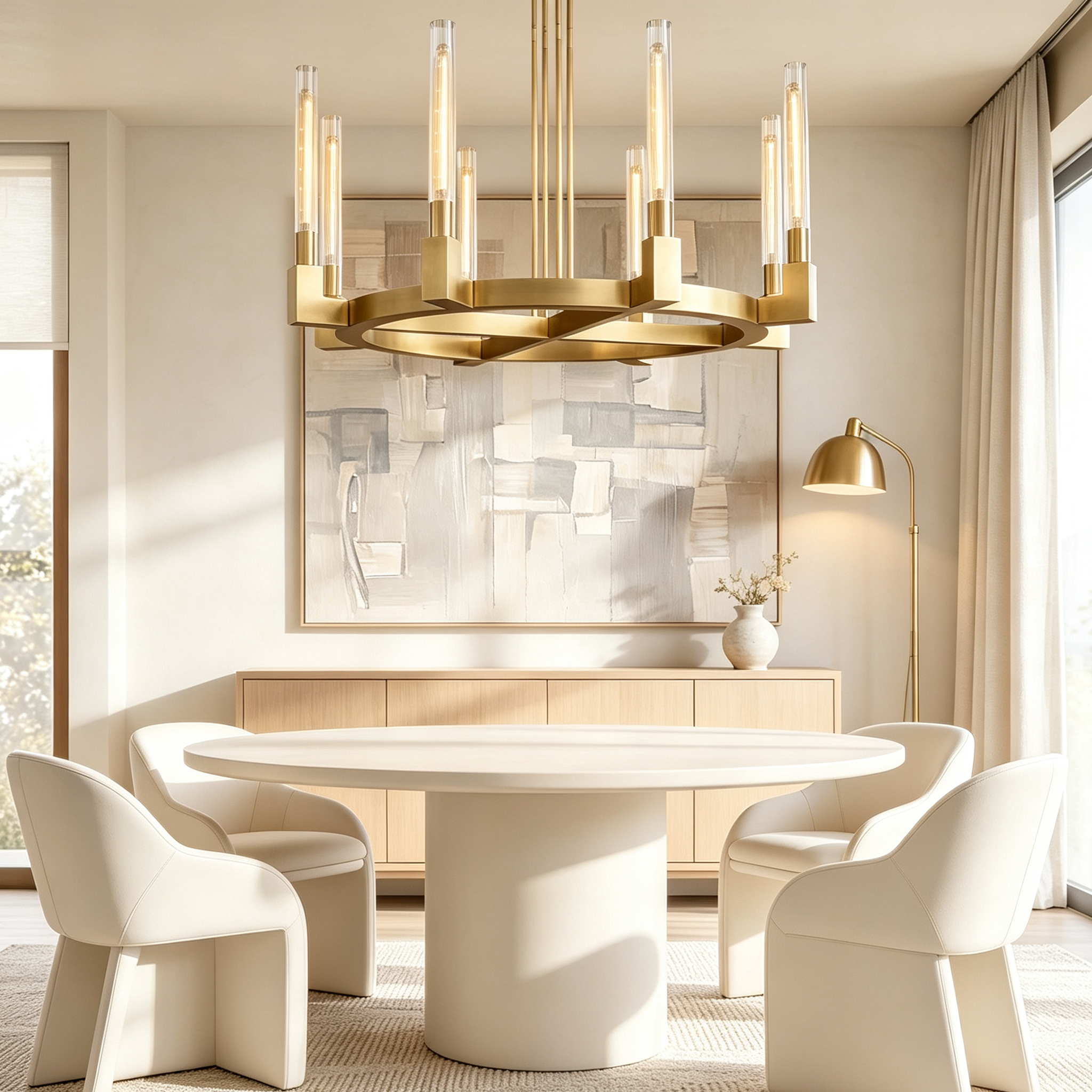 Cannele Round Chandelier 36" For Living Room