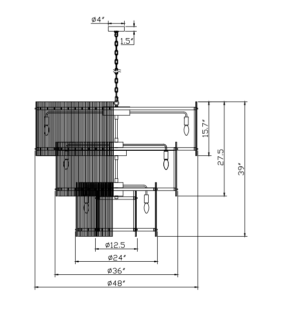 Hen Cbcro Modern 2-Tier luxury Round Chandelier 48"-konalight