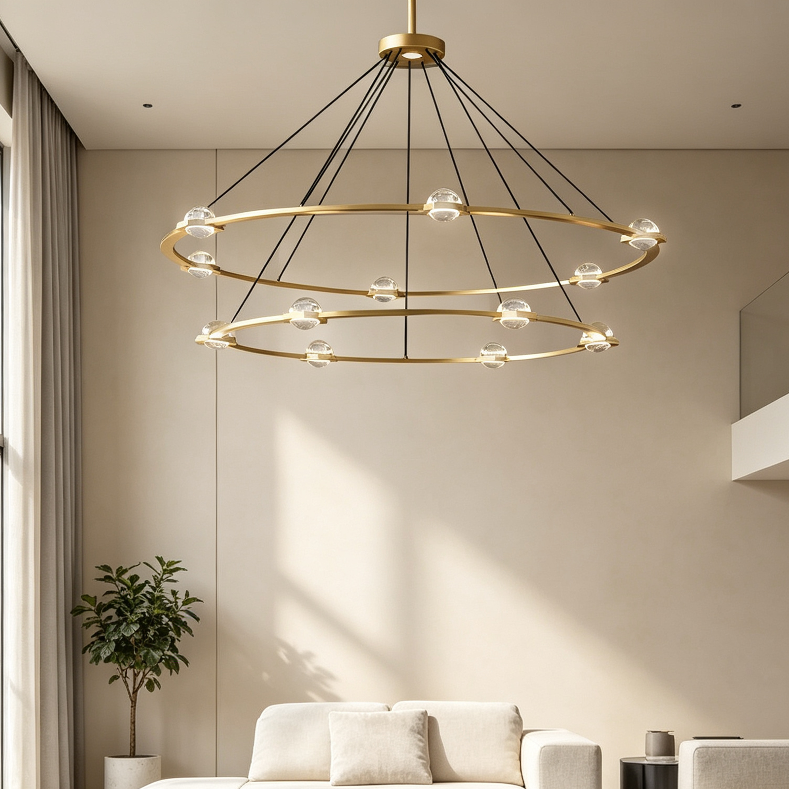 Eclatant Vintage Two-tier Round Chandelier 60"