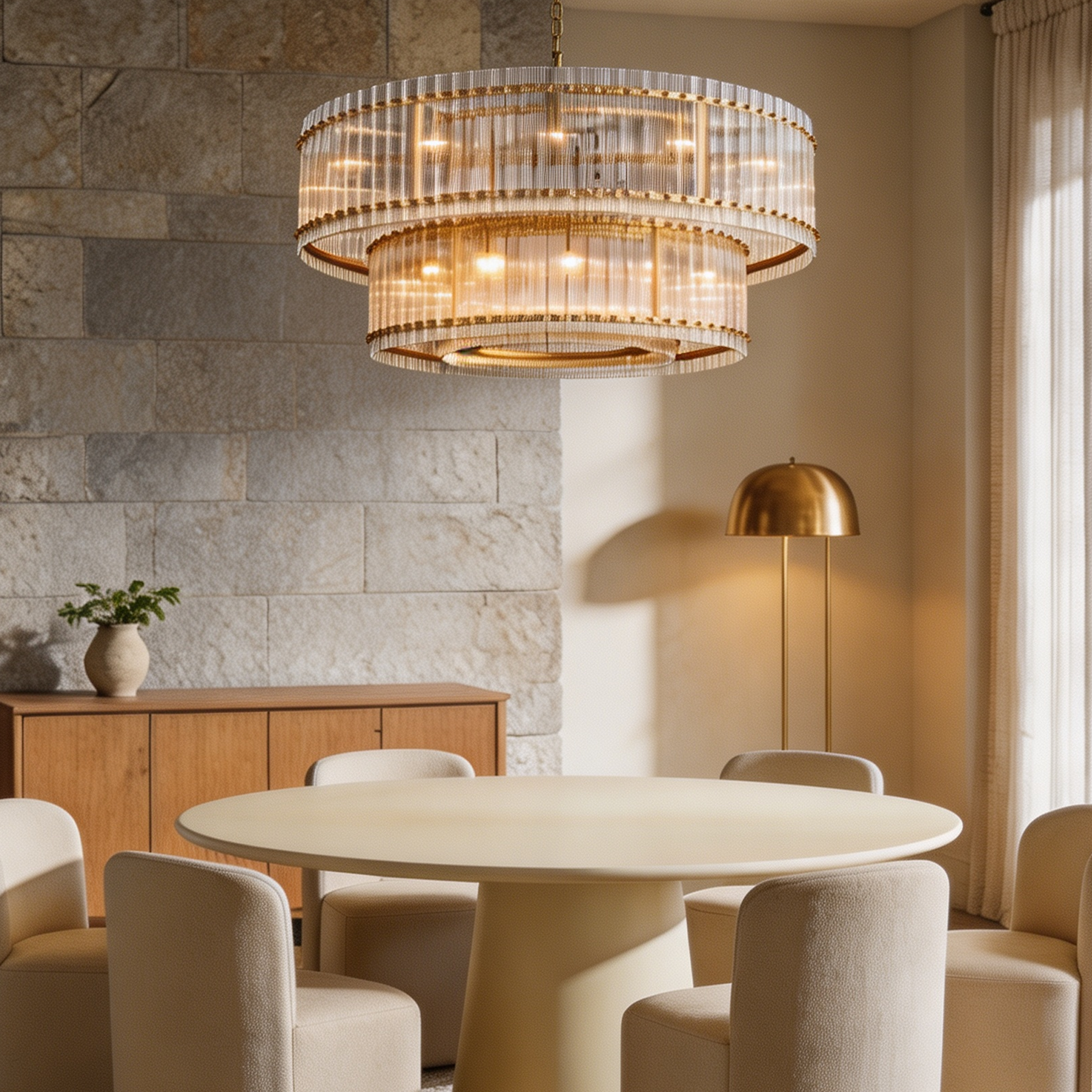 Modern San Marco Cake Two-Tier Round Luxury Chandelier 60"-lampselegant