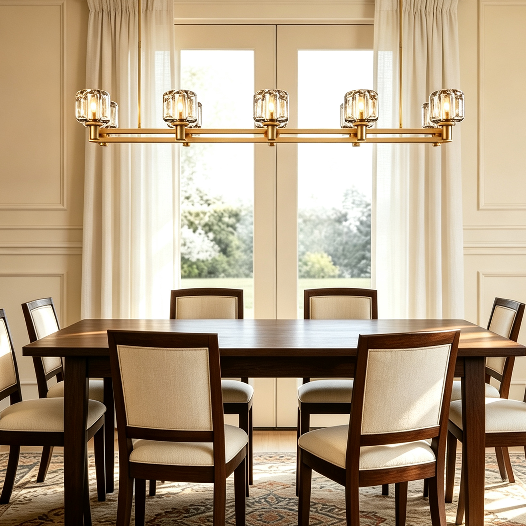Demaret Double Linear Chandelier 54" for Living Room, Bedroom,Kitchen Island