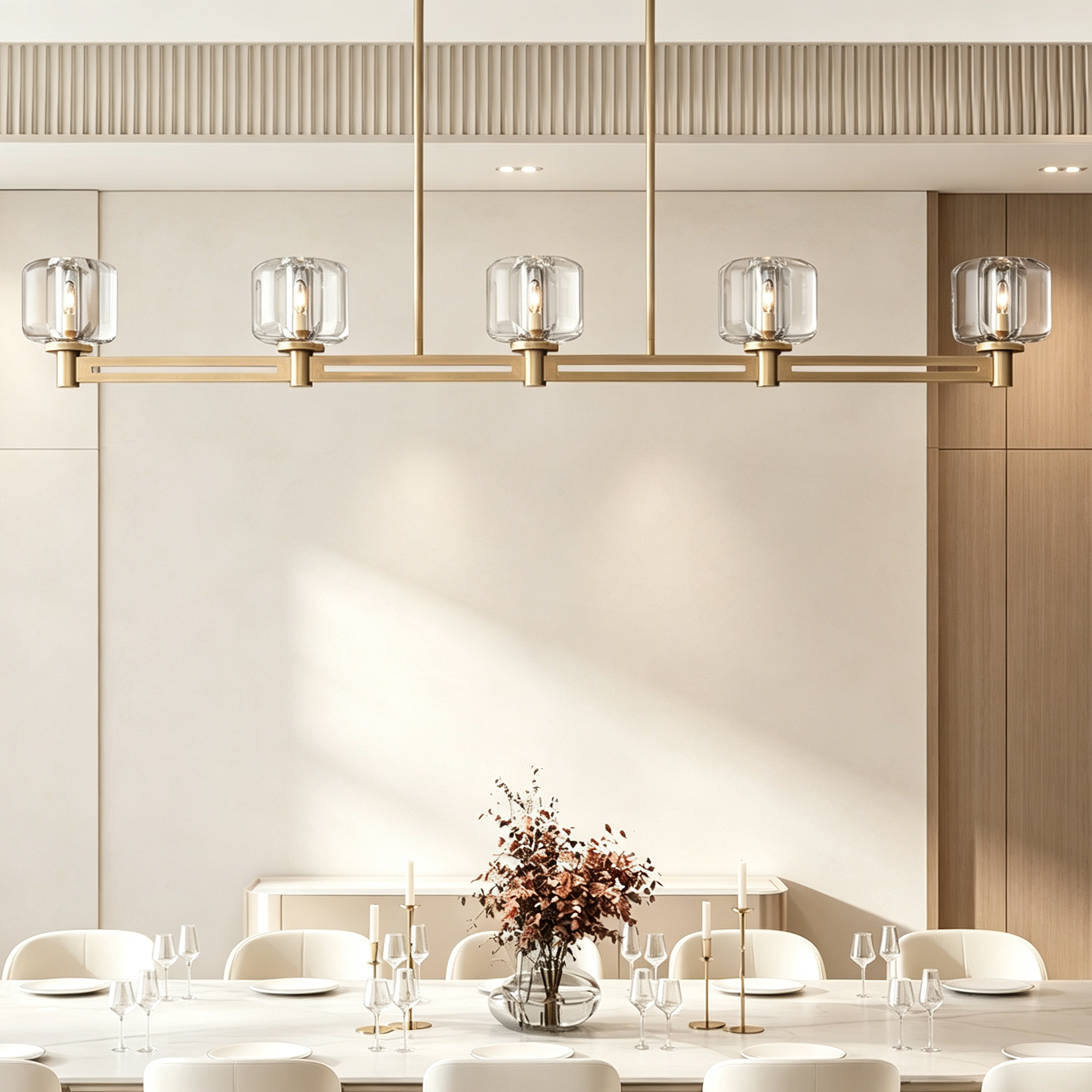 Demaret Linear Chandelier 54" for Living Room, Bedroom,Kitchen Island