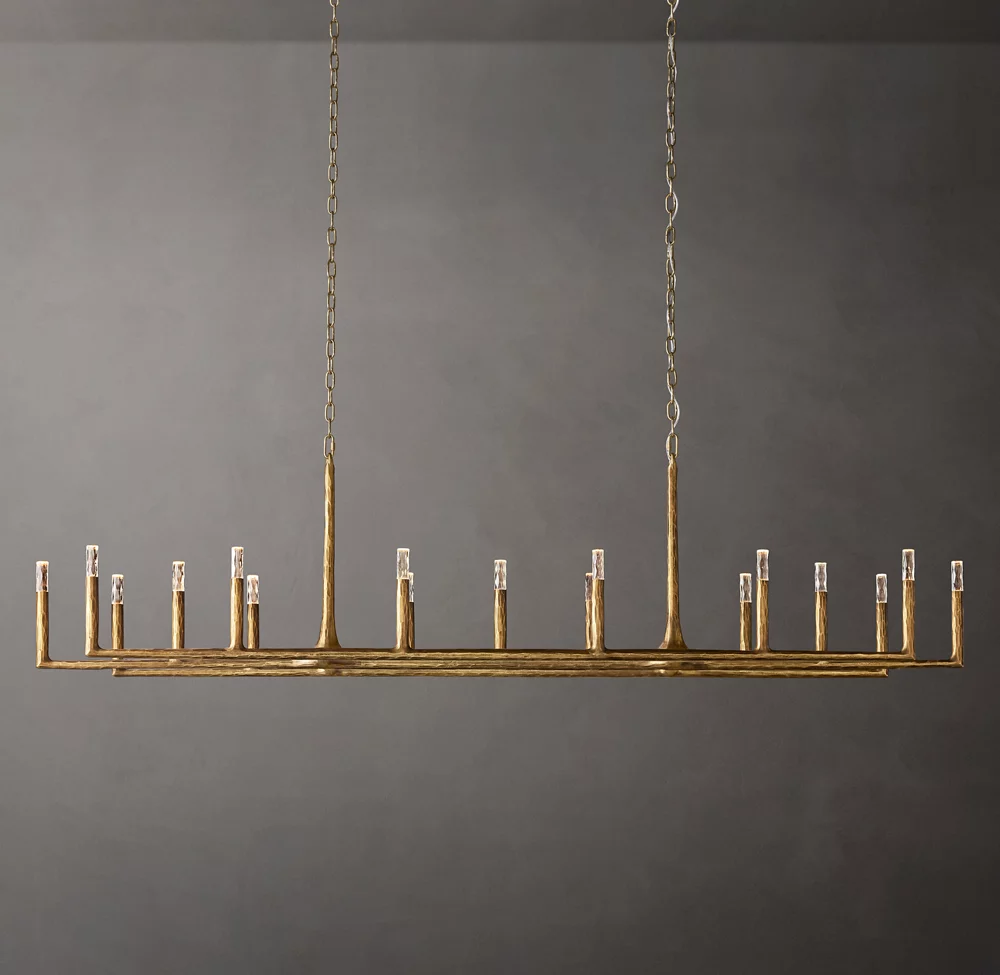 Thaddeus Linear Chandelier 96" 17-Lights For Living Room-konalight