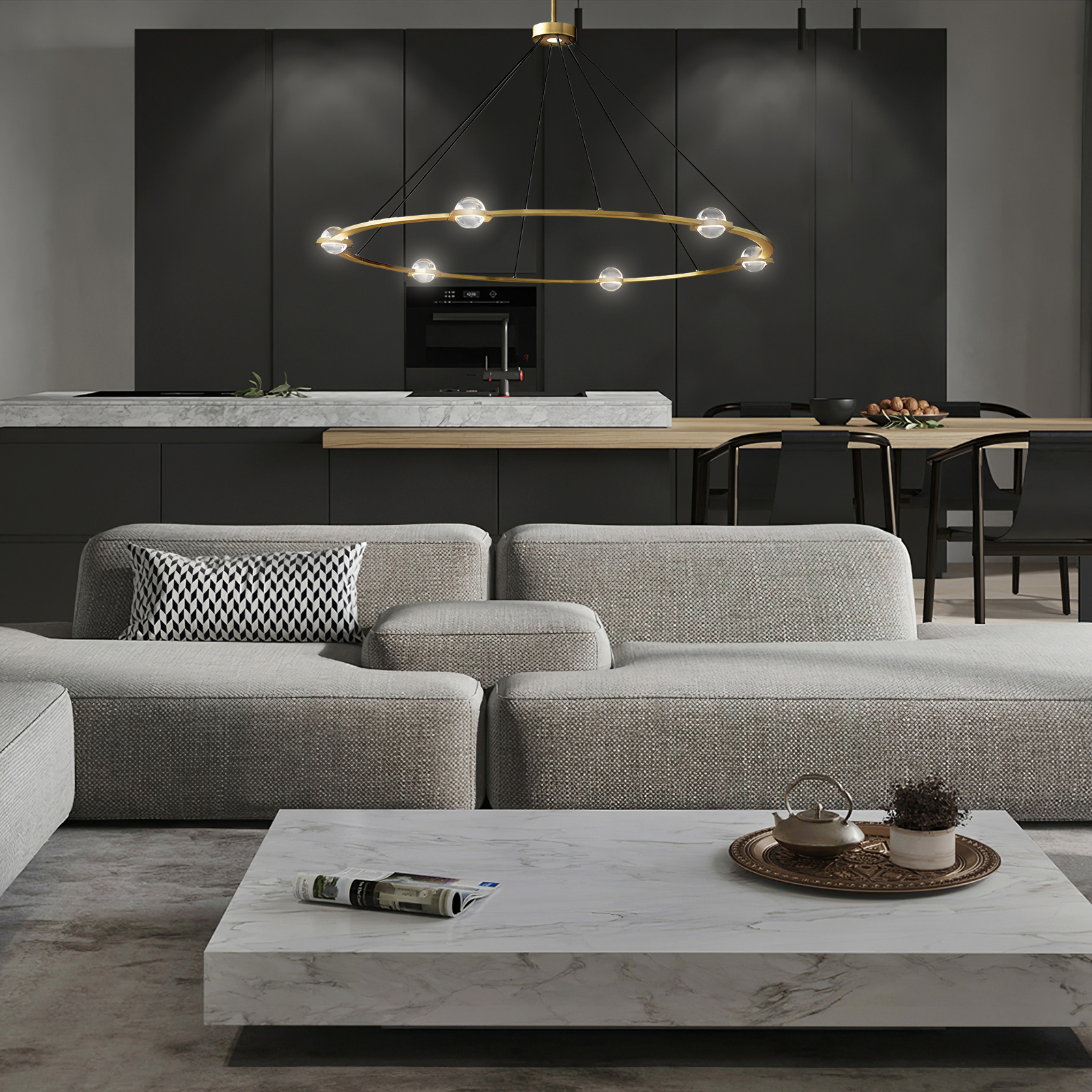 Éclatant Vintage Round Chandelier 48"-konalight