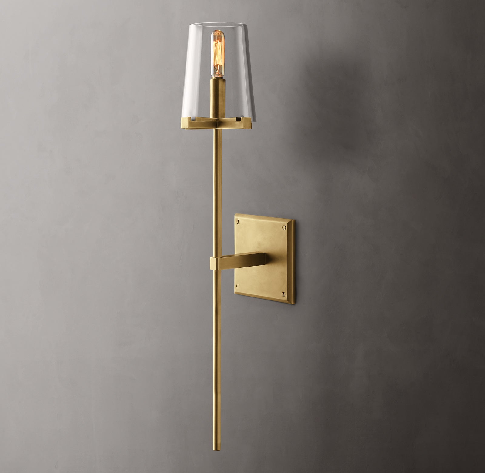 Torch Clear Glass Wall Sconce-konalight