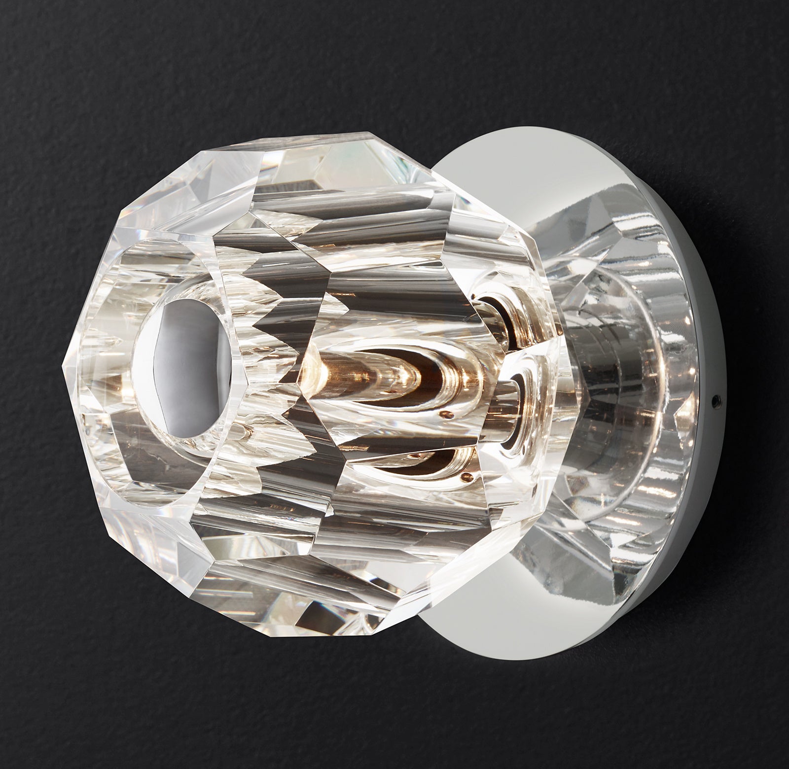 Boule De Clear Crystal Ball Petite Wall Sconce-konalight