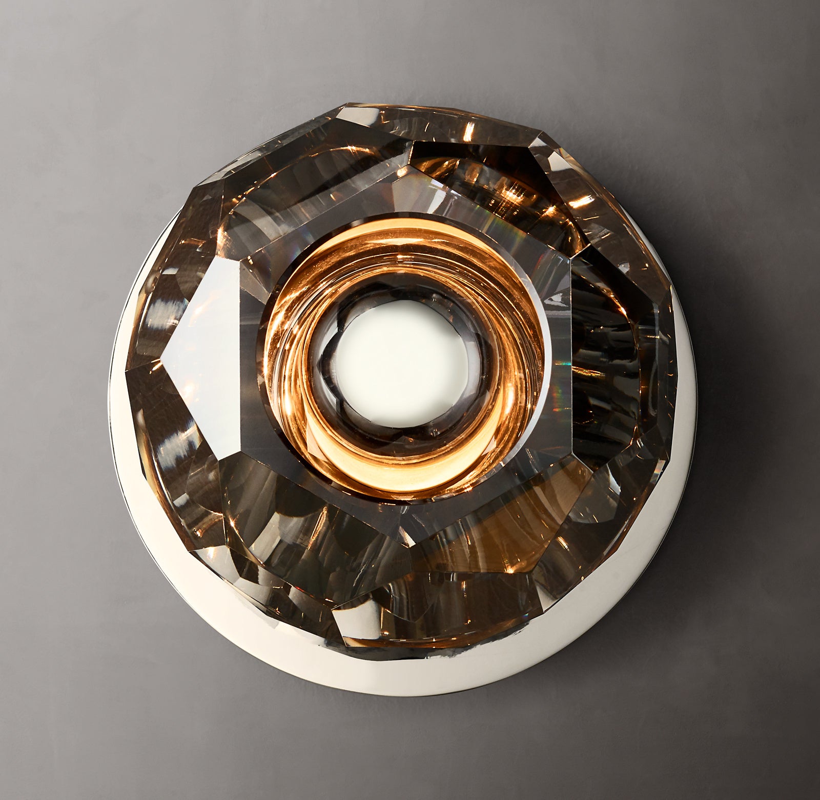 Boule De Smoke Crystal Ball Petite Wall Sconce-konalight