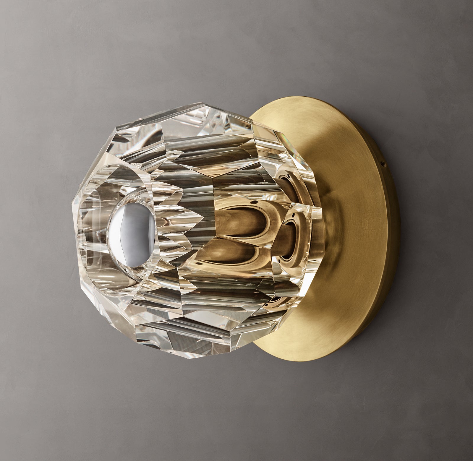 Boule De Clear Crystal Ball Petite Wall Sconce-konalight