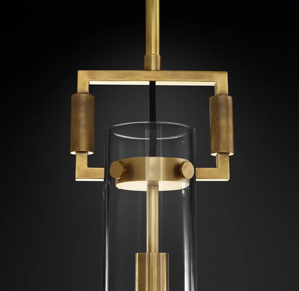 Machinist Glass Cylinder Shade Pendant Lamp-konalight