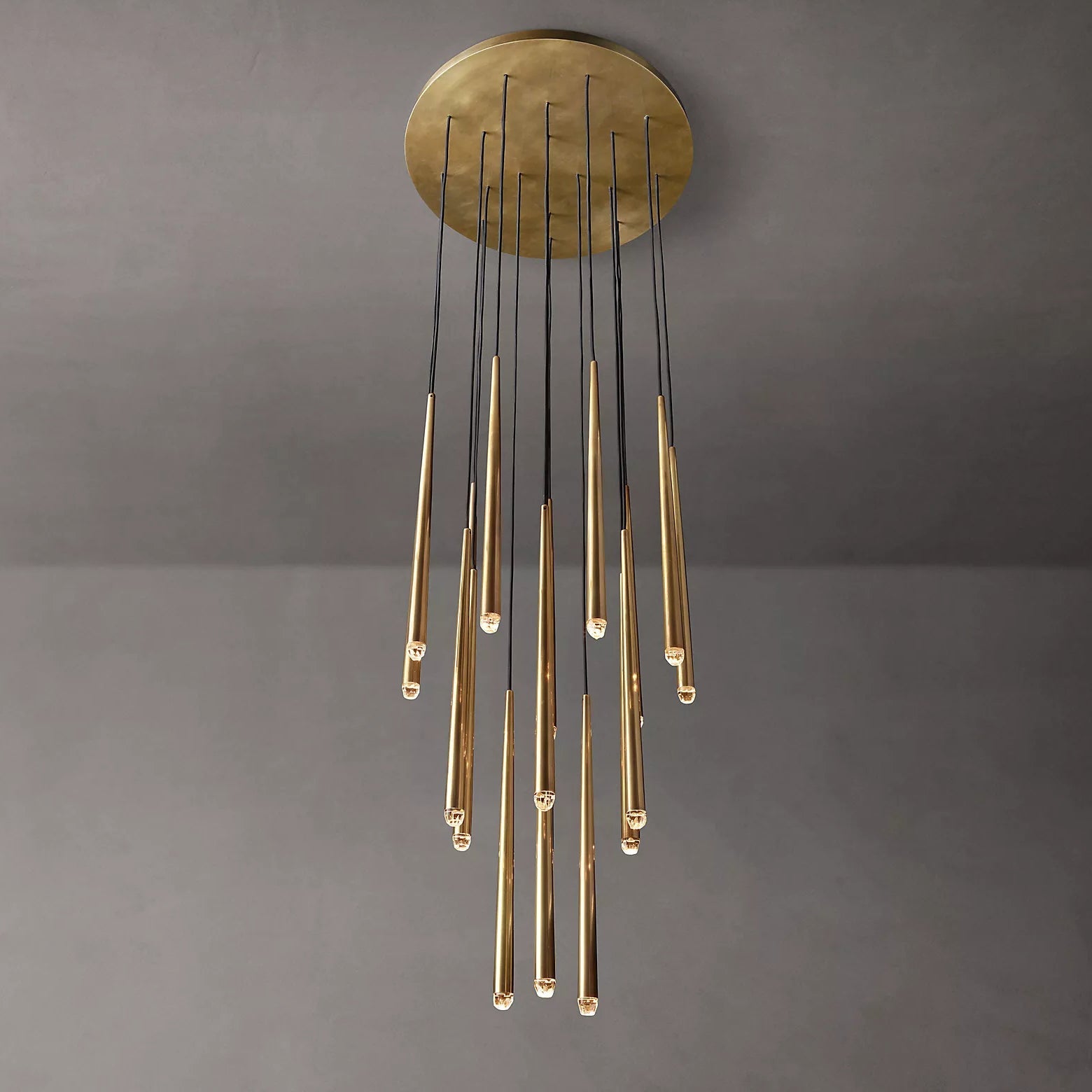 Aquinas Tapered Tubular Round Chandelier 30" For Kitchen Island Chandelier-konalight
