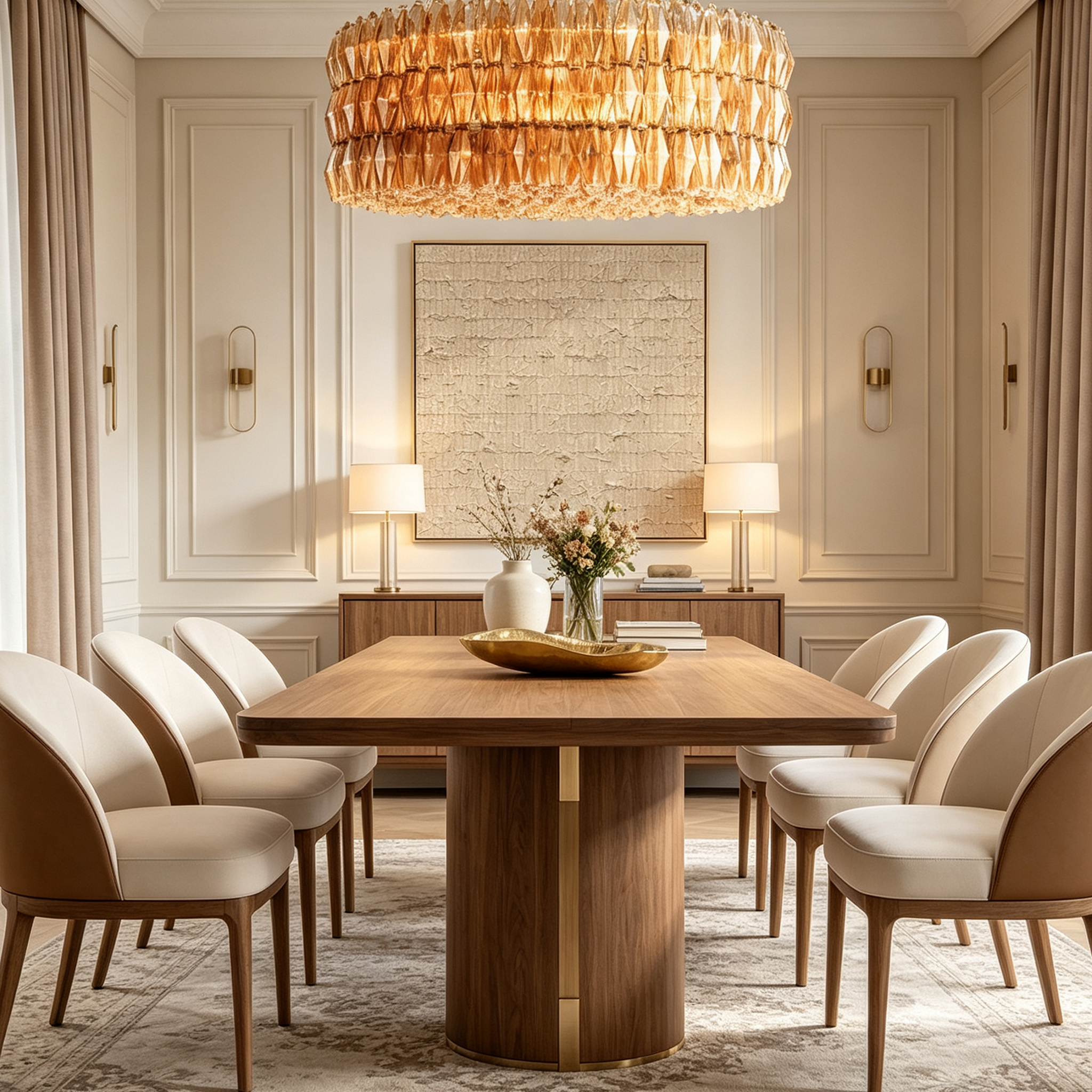 Mia Glass Round Chandelier 47" For Dinning Room