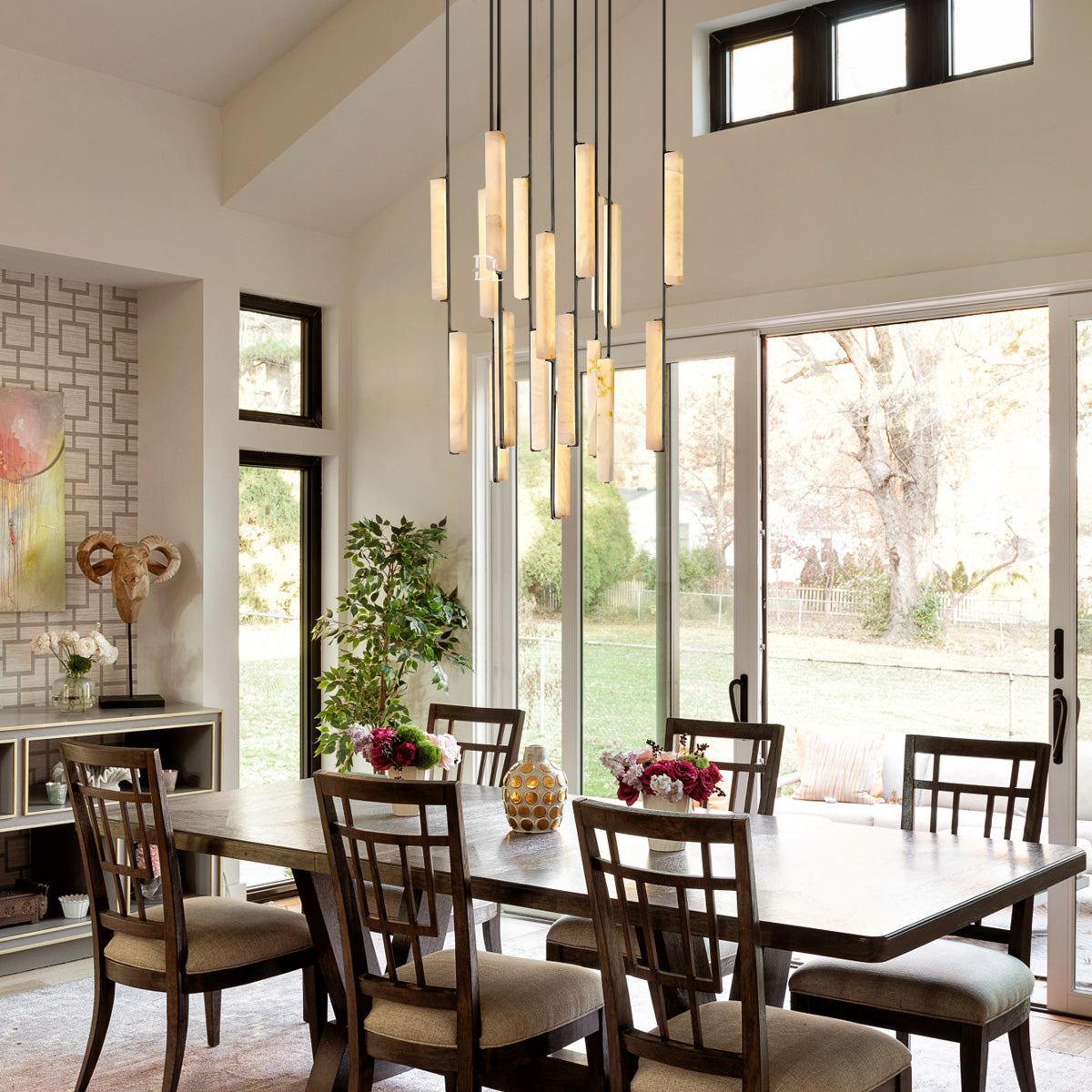 Audobon Alabaster Round Chandelier 40"