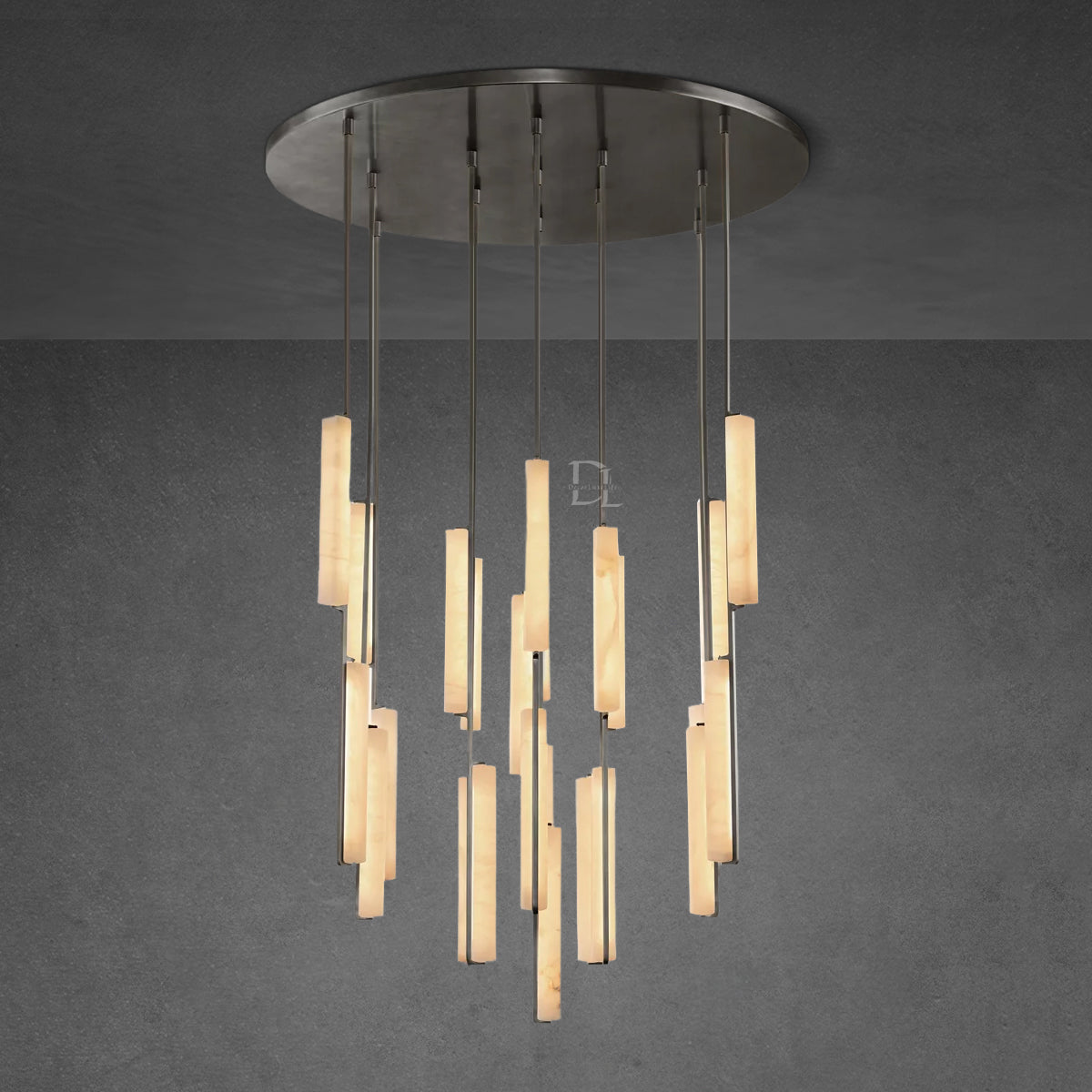 Audobon Alabaster Round Chandelier 56"