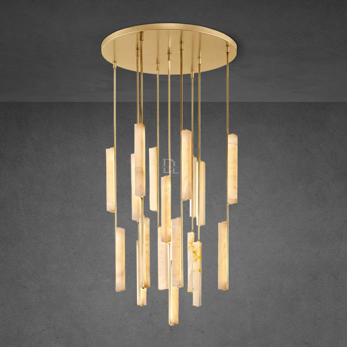Audobon Alabaster Round Chandelier 40"