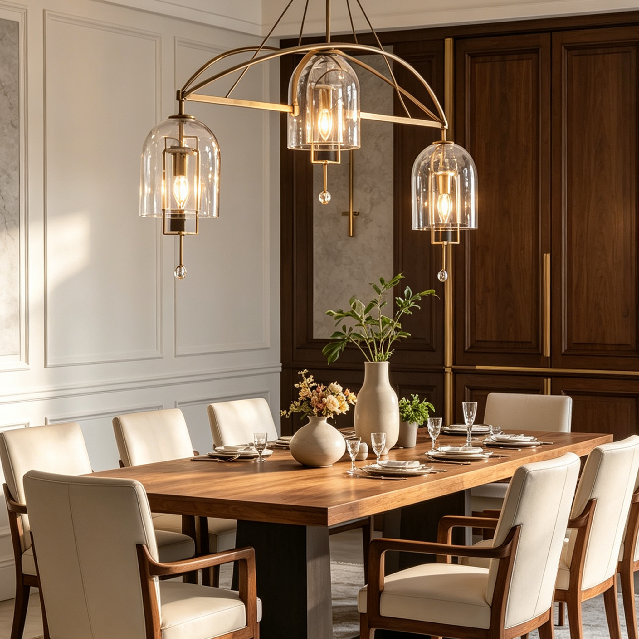 Fulcrum Linear Chandelier 61" For Living Room
