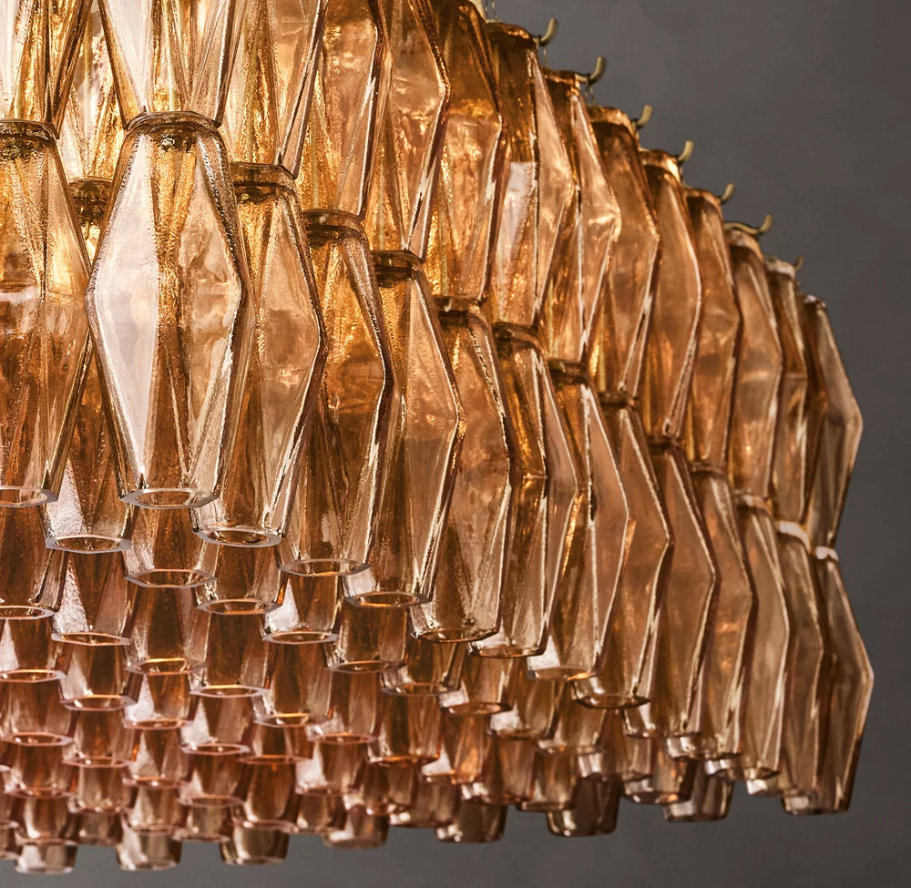 Mia Glass Rectangular Chandelier 74" For Dinning Room