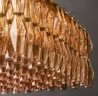 Mia Glass Rectangular Chandelier 74" For Dinning Room