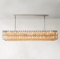 Mia Glass Rectangular Chandelier 74" For Dinning Room