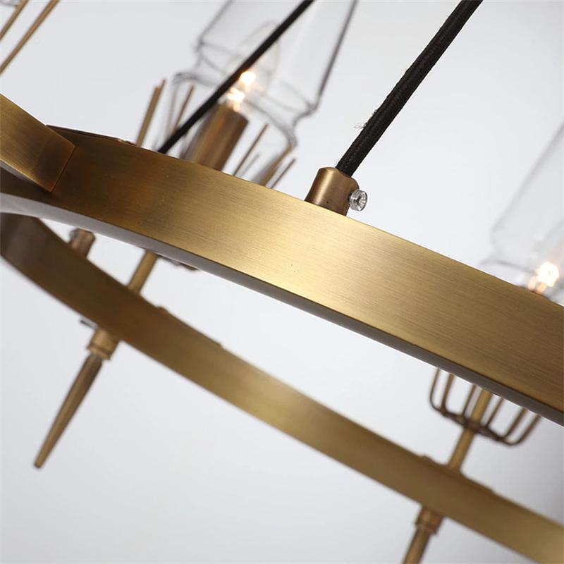 Chaillot Glass Brass Chandelier For Living Room-konalight