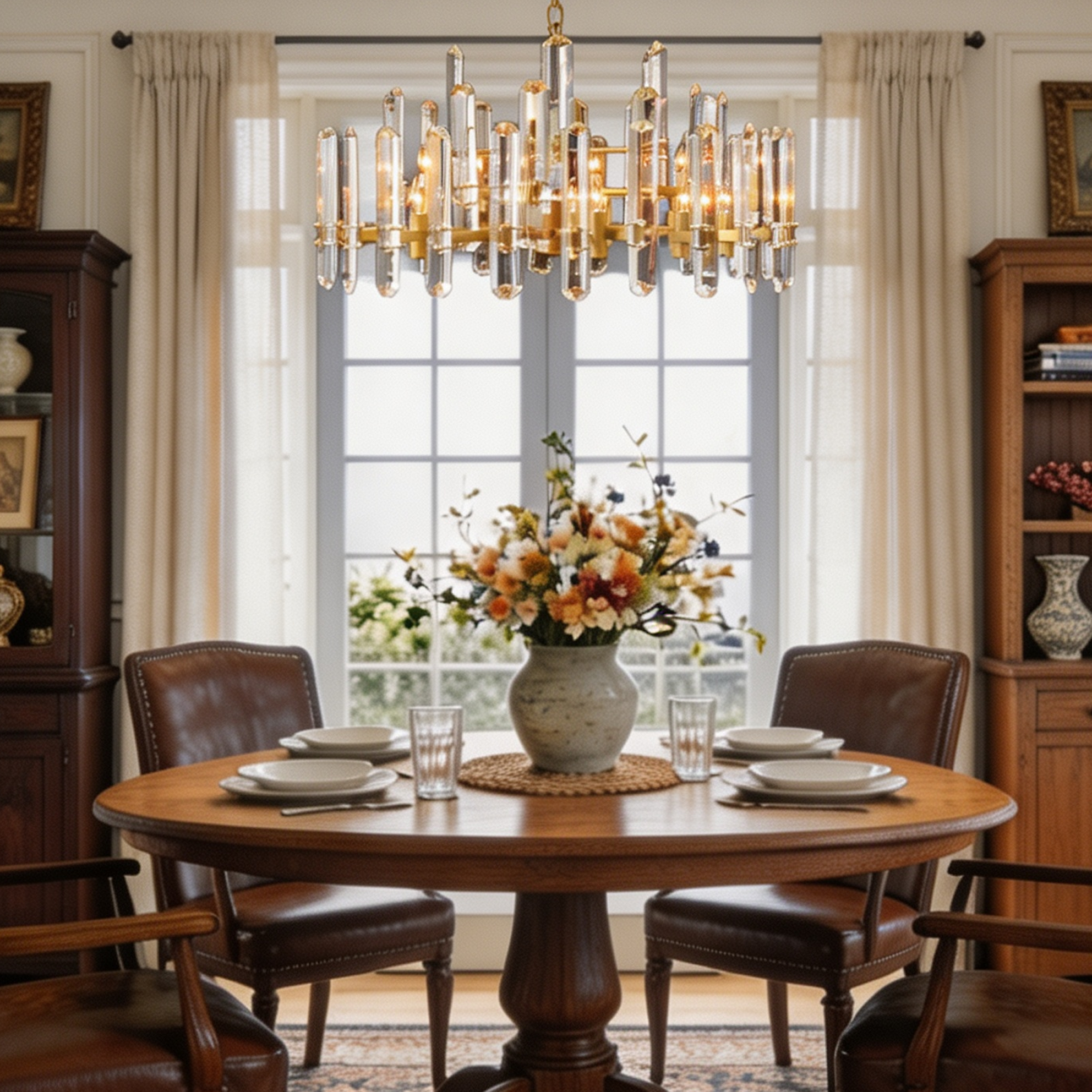 Bonnington Round Chandelier 30",brass color（customize）-lampselegant
