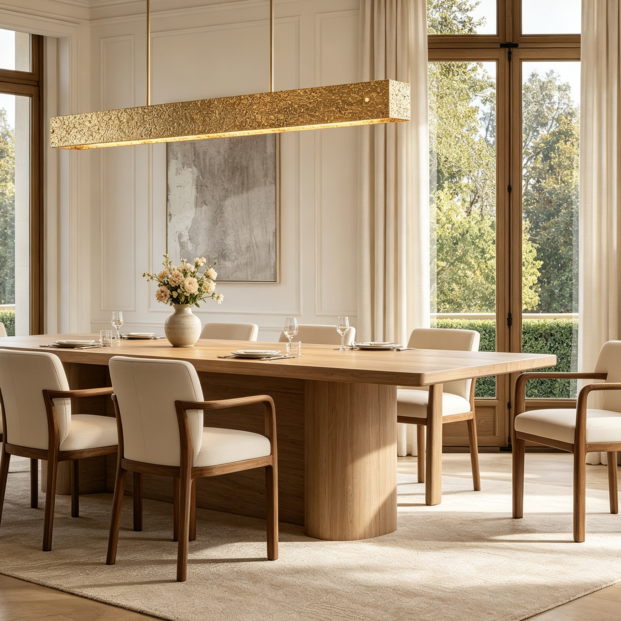 Vouvray Linear Brass Chandelier L54"/L72"