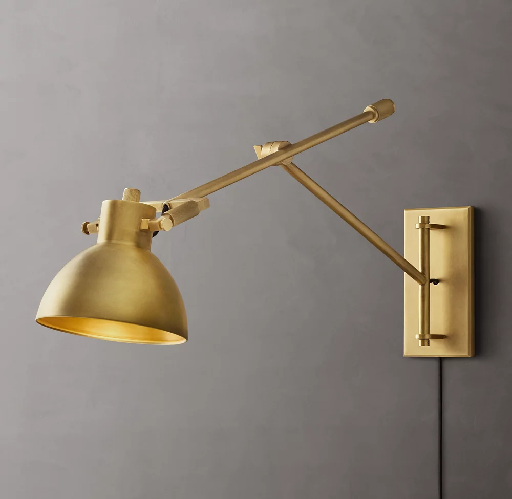 Machinist Swing-Arm Wall Sconce For Study Room