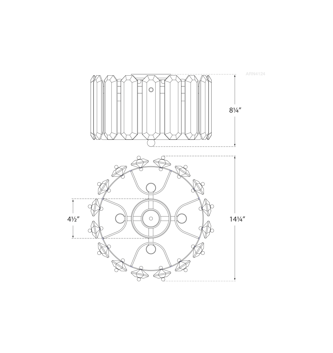 Bonning Crystal 14" Flush Mount-konalight