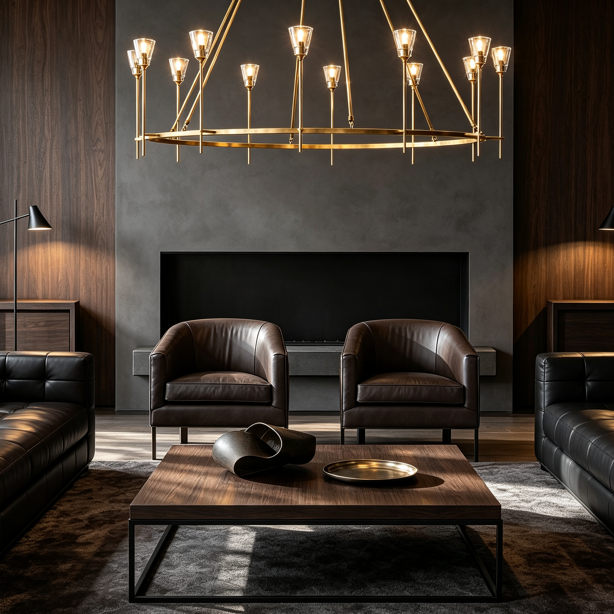 Torche Round Chandelier 46", Modern chandelier living room