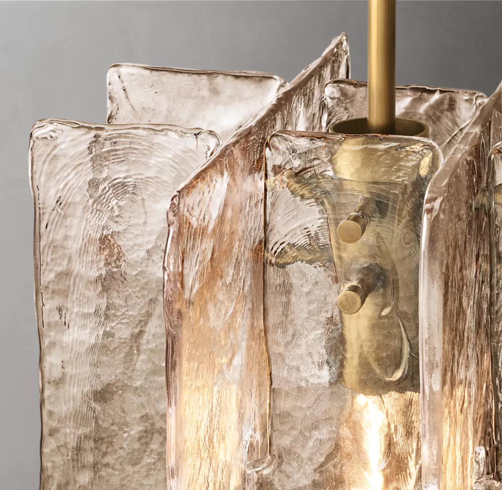 Lattice smoke glass pendant